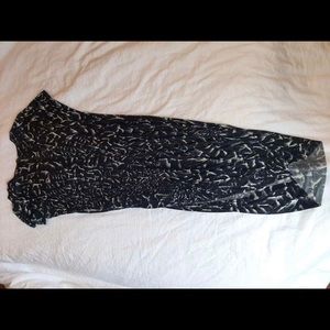 Rare Helmut Lang Dress| Jersey Draped Dress| Color Black/White| Size Small